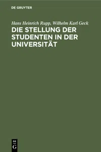 Die Stellung der Studenten in der Universität_cover