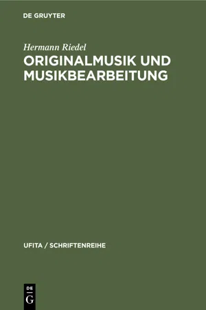 Originalmusik und Musikbearbeitung