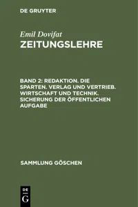 Redaktion. Die Sparten. Verlag und Vertrieb. Wirtschaft und Technik. Sicherung der öffentlichen Aufgabe_cover