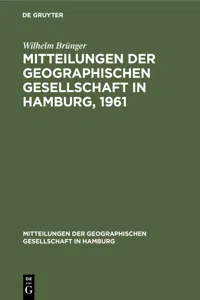 Mitteilungen der Geographischen Gesellschaft in Hamburg, 1961_cover