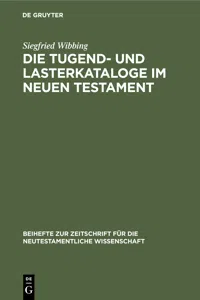 Die Tugend- und Lasterkataloge im Neuen Testament_cover