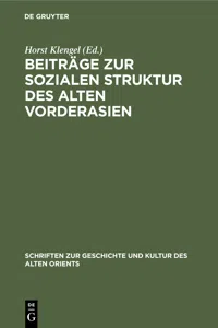 Beiträge zur sozialen Struktur des Alten Vorderasien_cover