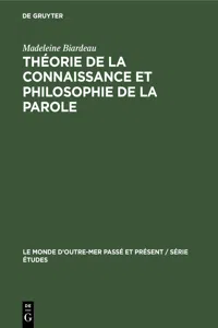 Théorie de la connaissance et philosophie de La Parole_cover