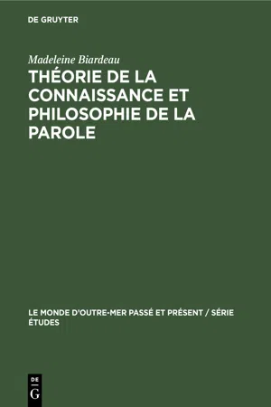 Théorie de la connaissance et philosophie de La Parole