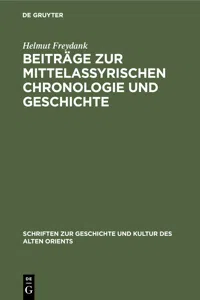 Beiträge zur mittelassyrischen Chronologie und Geschichte_cover