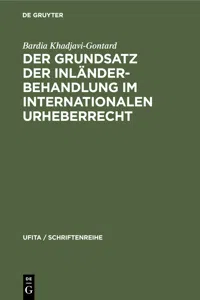 Der Grundsatz der Inländerbehandlung im internationalen Urheberrecht_cover