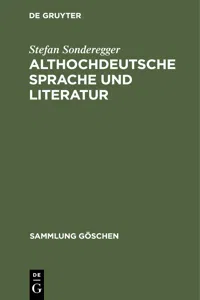 Althochdeutsche Sprache und Literatur_cover