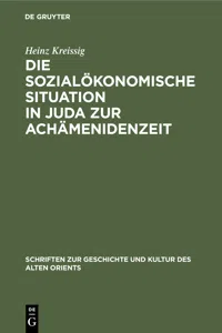 Die sozialökonomische Situation in Juda zur Achämenidenzeit_cover