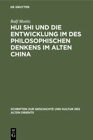 Hui Shi und die Entwicklung im des philosophischen Denkens im Alten China