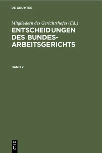 Entscheidungen des Bundesarbeitsgerichts. Band 2_cover