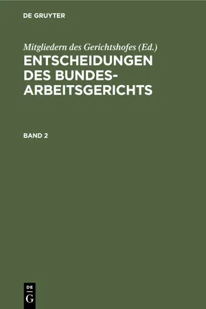 Entscheidungen des Bundesarbeitsgerichts. Band 2