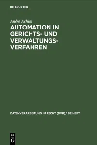 Automation in Gerichts- und Verwaltungsverfahren_cover