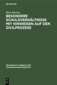 Besondere Schuldverhältnisse mit Hinweisen auf den Zivilprozeß_cover