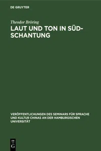 Laut und Ton in Süd-Schantung_cover