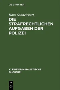 Die strafrechtlichen Aufgaben der Polizei_cover