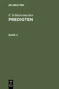 F. Schleiermacher: Predigten. Band 4_cover