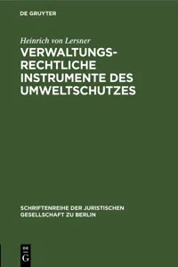 Verwaltungsrechtliche Instrumente des Umweltschutzes_cover