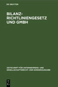 Bilanzrichtliniengesetz und GmbH_cover