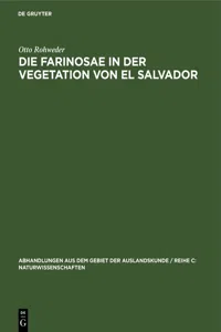 Die Farinosae in der Vegetation von El Salvador_cover