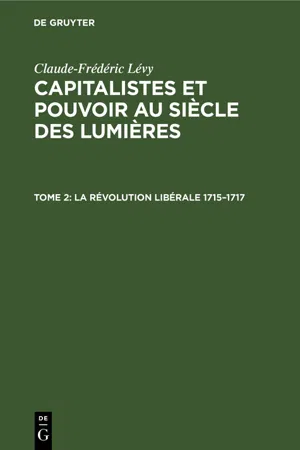 La révolution libérale 1715–1717