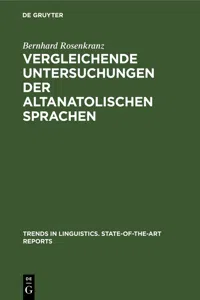 Vergleichende Untersuchungen der altanatolischen Sprachen_cover