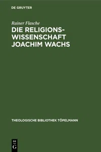 Die Religionswissenschaft Joachim Wachs_cover