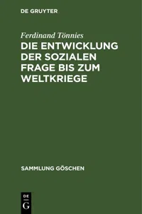 Die Entwicklung der sozialen Frage bis zum Weltkriege_cover