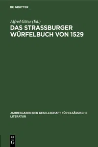 Das Straßburger Würfelbuch von 1529_cover