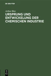 Ursprung und Entwickelung der chemischen Industrie_cover