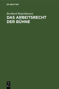 Das Arbeitsrecht der Bühne_cover