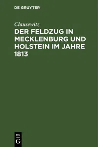 Der Feldzug in Mecklenburg und Holstein im Jahre 1813_cover