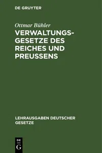 Verwaltungsgesetze des Reiches und Preußens_cover