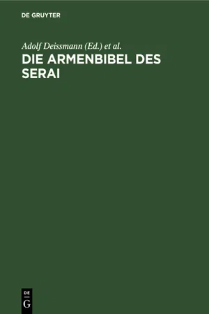 Die Armenbibel des Serai