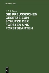 Die Preussischen Gesetze zum Schutze der Forsten und Forstbeamten_cover