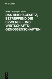 Das Reichsgesetz, betreffend die Erwerbs- und Wirtschaftsgenossenschaften_cover