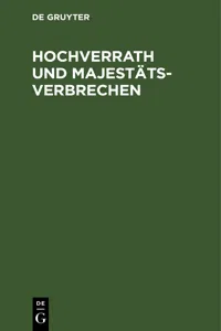 Hochverrath und Majestätsverbrechen_cover