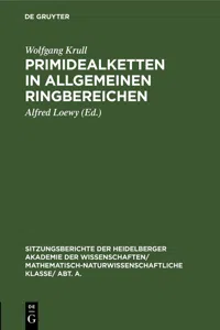 Primidealketten in allgemeinen Ringbereichen_cover