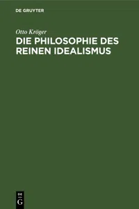 Die Philosophie des reinen Idealismus_cover