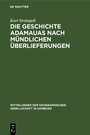 Die Geschichte Adamauas nach mündlichen Überlieferungen