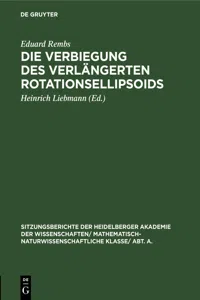 Die Verbiegung des verlängerten Rotationsellipsoids_cover