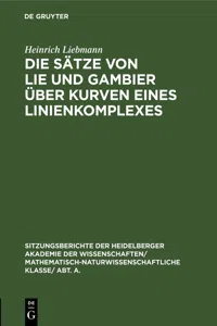 Die Sätze von Lie und Gambier über Kurven eines Linienkomplexes_cover