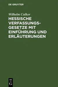 Hessische Verfassungsgesetze mit Einführung und Erläuterungen_cover