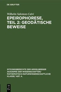 Epeirophorese, Teil 2: Geodätische Beweise_cover