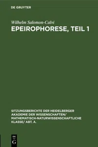 Epeirophorese, Teil 1_cover