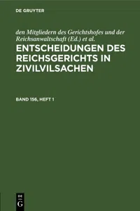 Entscheidungen des Reichsgerichts in Zivilvilsachen_cover