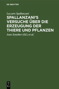 Spallanzani's Versuche über die Erzeugung der Thiere und Pflanzen_cover