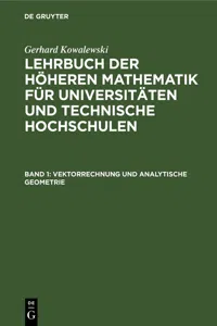 Vektorrechnung und analytische Geometrie_cover