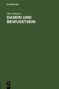 Dasein und Bewusstsein_cover