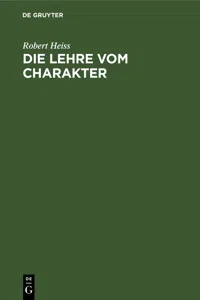 Die Lehre vom Charakter_cover