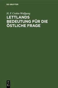 Lettlands Bedeutung für die östliche Frage_cover